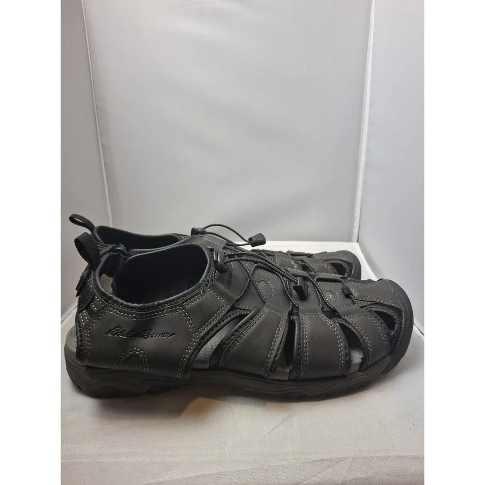 EDDIE BAUER Men's Fisherman Strappy Sport Sandals Black Size 12